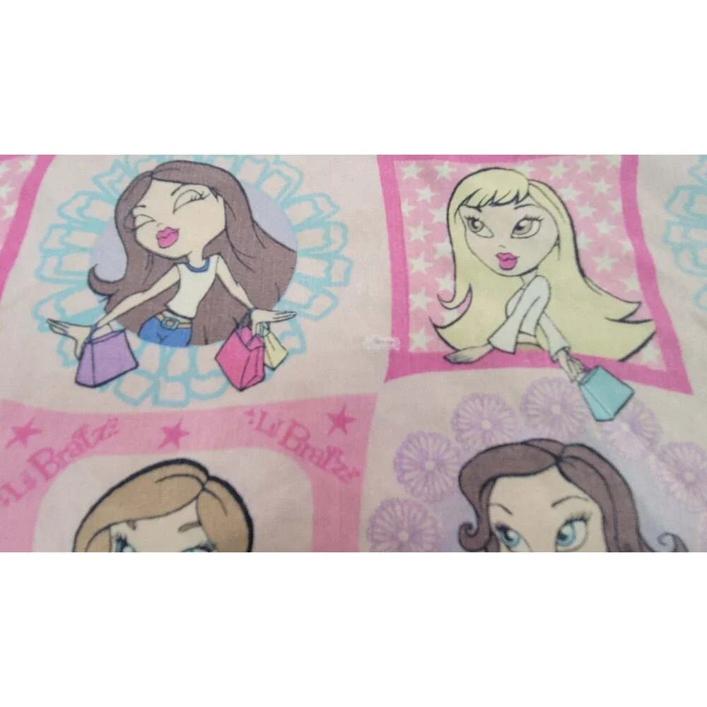 Vintage 2004 Lil Bratz Pink Standard Pillowcase Y2K MGA Doll Pillow Cover Decor